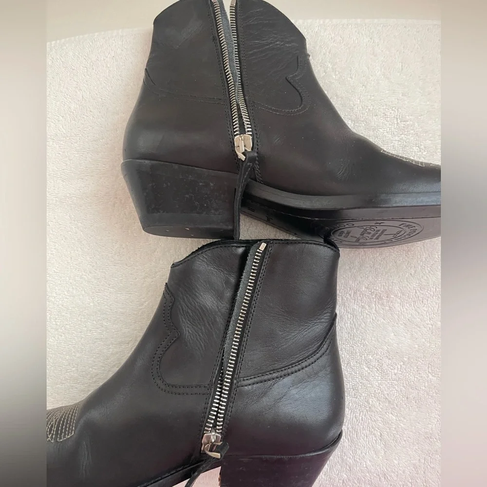 NEW Golden Goose Young Leather Zip Cowboy Ankle Boots - Picture 13 of 14